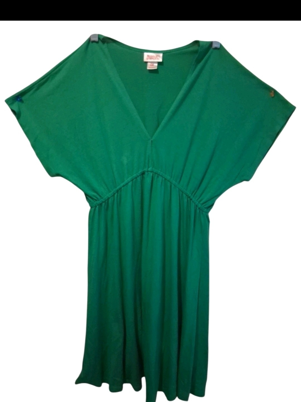 Mossimo Supply Co Women's Medium Green V-Neck Kaftan Dress Dolman Sleeve